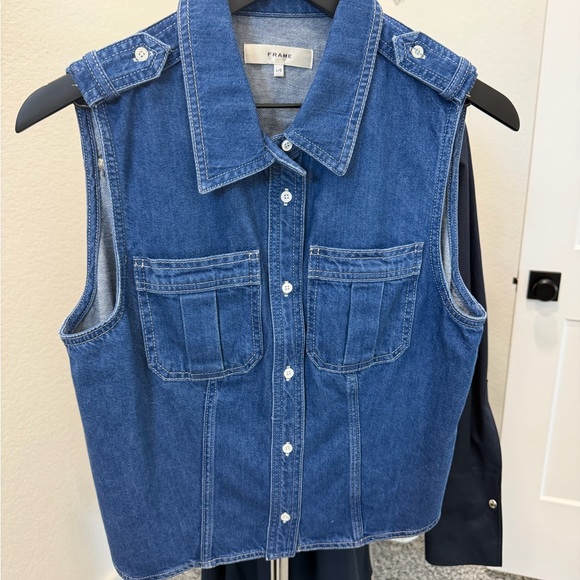 Frame Denim Blue Button-Down Top - Picture 2 of 9